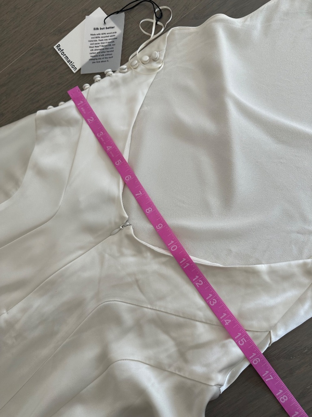Reformation ROY Satin Wedding Dress Halter Gown Fior Di Latte Ivory With Tags 8 - Picture 10 of 12